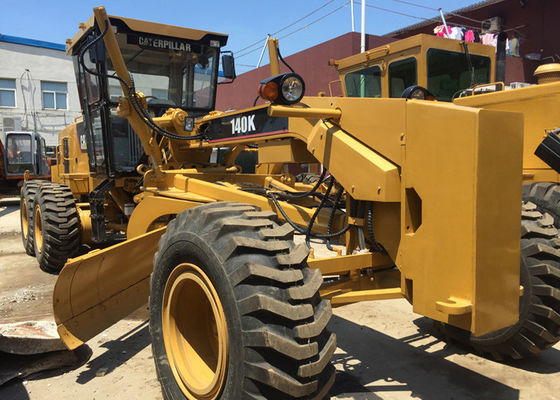 Second Hand Motor Grader Cat 140K With Ripper Original Color Yellow And Black
